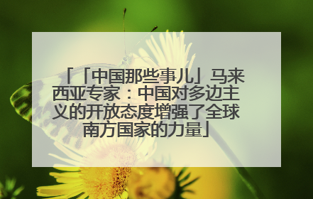 「中国那些事儿」马来西亚专家：中国对多边主义的开放态度增强了全球南方国家的力量