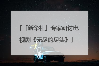 「新华社」专家研讨电视剧《无尽的尽头》