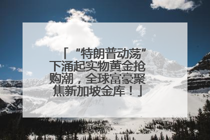 “特朗普动荡”下涌起实物黄金抢购潮，全球富豪聚焦新加坡金库！
