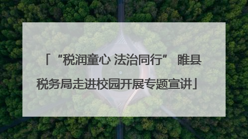 “税润童心 法治同行” 睢县税务局走进校园开展专题宣讲