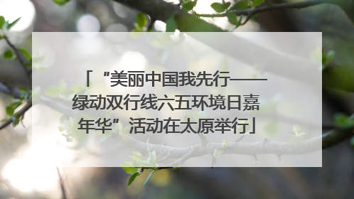 “美丽中国我先行——绿动双行线六五环境日嘉年华”活动在太原举行
