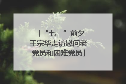“七一”前夕 王宗华走访慰问老党员和困难党员