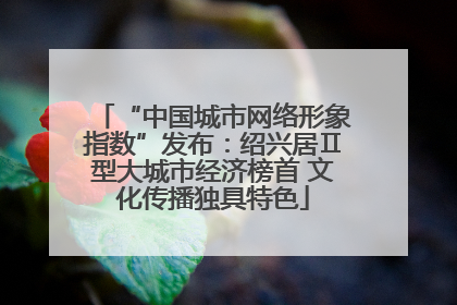 “中国城市网络形象指数”发布：绍兴居Ⅱ型大城市经济榜首 文化传播独具特色