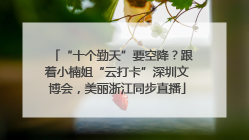 “十个勤天”要空降？跟着小楠姐“云打卡”深圳文博会，美丽浙江同步直播