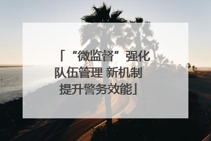 “微监督”强化队伍管理 新机制提升警务效能