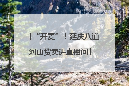 “开麦”！延庆八道河山货卖进直播间