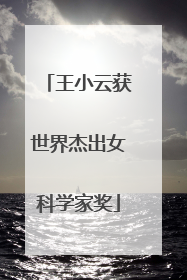 王小云获世界杰出女科学家奖
