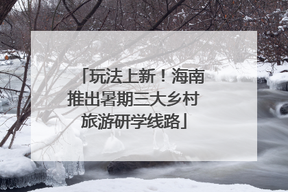 玩法上新！海南推出暑期三大乡村旅游研学线路
