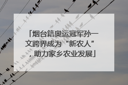 烟台籍奥运冠军孙一文跨界成为“新农人”，助力家乡农业发展