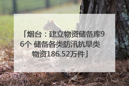 烟台：建立物资储备库96个 储备各类防汛抗旱类物资186.52万件