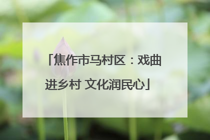 焦作市马村区：戏曲进乡村 文化润民心
