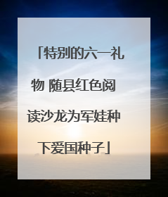 特别的六一礼物 随县红色阅读沙龙为军娃种下爱国种子