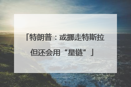 特朗普：或挪走特斯拉 但还会用“星链”