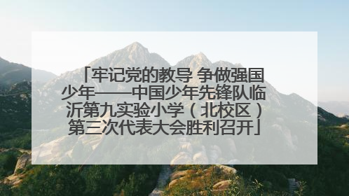 牢记党的教导 争做强国少年——中国少年先锋队临沂第九实验小学（北校区）第三次代表大会胜利召开