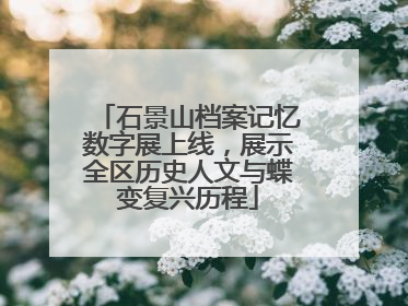 石景山档案记忆数字展上线，展示全区历史人文与蝶变复兴历程