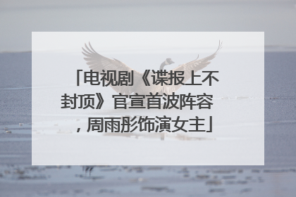 电视剧《谍报上不封顶》官宣首波阵容，周雨彤饰演女主