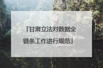 甘肃立法对数据全链条工作进行规范