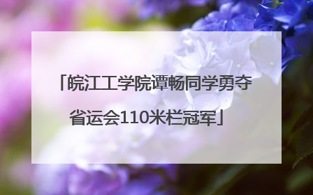 皖江工学院谭畅同学勇夺省运会110米栏冠军