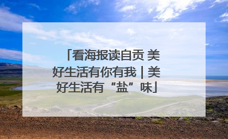 看海报读自贡 美好生活有你有我｜美好生活有“盐”味
