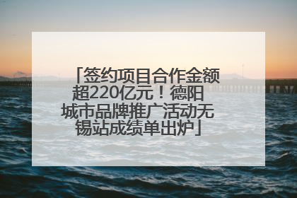 签约项目合作金额超220亿元！德阳城市品牌推广活动无锡站成绩单出炉