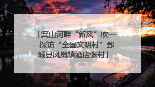 箕山河畔“新风”吹——探访“全国文明村”鄄城县凤凰镇酒店张村