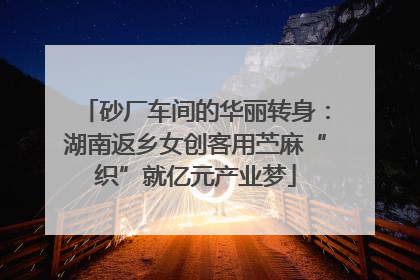 砂厂车间的华丽转身：湖南返乡女创客用苎麻“织”就亿元产业梦
