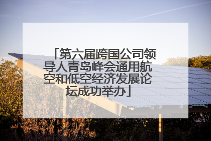 第六届跨国公司领导人青岛峰会通用航空和低空经济发展论坛成功举办