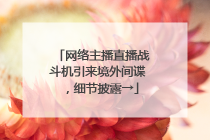 网络主播直播战斗机引来境外间谍，细节披露→