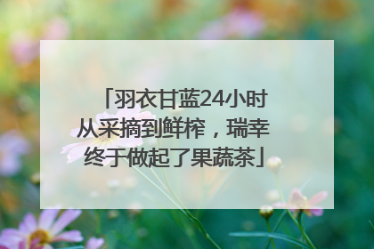 羽衣甘蓝24小时从采摘到鲜榨，瑞幸终于做起了果蔬茶