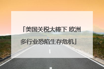 美国关税大棒下 欧洲多行业恐陷生存危机