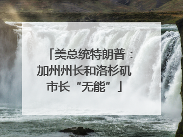 美总统特朗普：加州州长和洛杉矶市长“无能”
