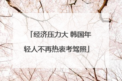 经济压力大 韩国年轻人不再热衷考驾照