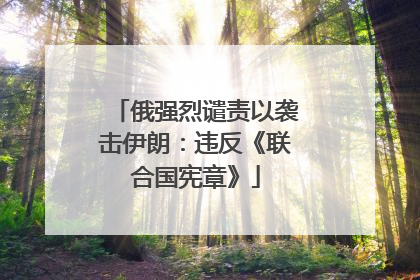 俄强烈谴责以袭击伊朗：违反《联合国宪章》