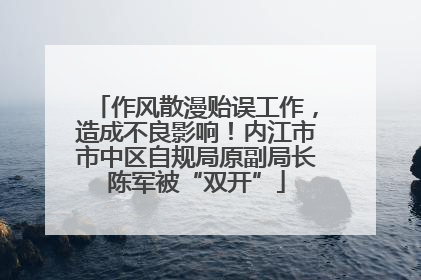 作风散漫贻误工作，造成不良影响！内江市市中区自规局原副局长陈军被“双开”