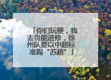 你们玩梗，我去鲁能进修，徐州队要以中超标准踢“苏超”