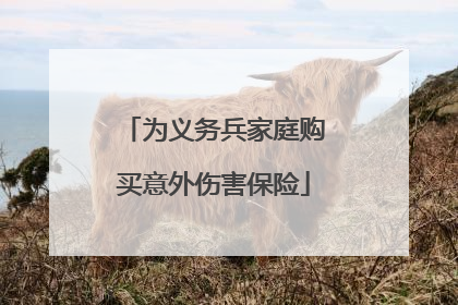 为义务兵家庭购买意外伤害保险