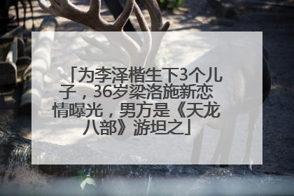 为李泽楷生下3个儿子，36岁梁洛施新恋情曝光，男方是《天龙八部》游坦之