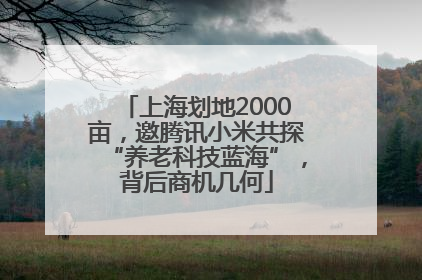 上海划地2000亩，邀腾讯小米共探“养老科技蓝海”，背后商机几何