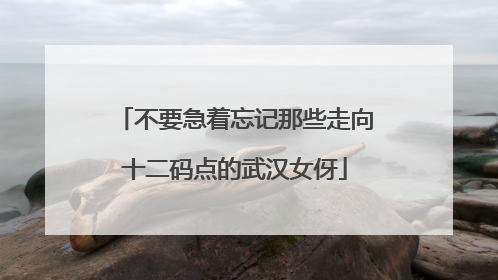 不要急着忘记那些走向十二码点的武汉女伢
