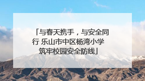 与春天携手，与安全同行 乐山市中区杨湾小学筑牢校园安全防线