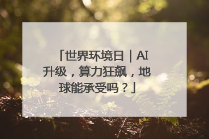 世界环境日｜AI升级，算力狂飙，地球能承受吗？