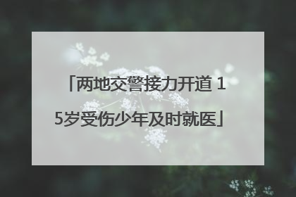 两地交警接力开道 15岁受伤少年及时就医