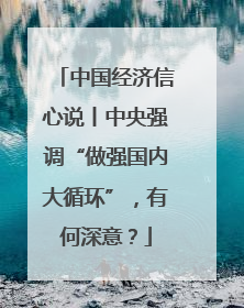 中国经济信心说丨中央强调“做强国内大循环”，有何深意？