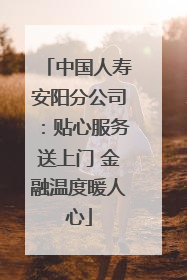 中国人寿安阳分公司：贴心服务送上门 金融温度暖人心