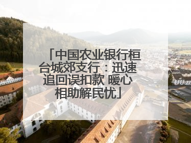 中国农业银行桓台城郊支行：迅速追回误扣款 暖心相助解民忧