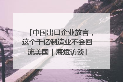 中国出口企业放言，这个千亿制造业不会回流美国｜海斌访谈