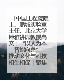 中国工程院院士、鹏城实验室主任、北京大学博雅讲席教授高文：“以人为本 智能向善” 推动文化与科技相生相促｜聚焦2025文化强国建设高峰论坛