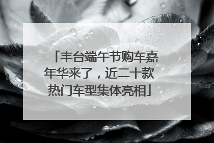 丰台端午节购车嘉年华来了，近二十款热门车型集体亮相