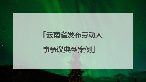 云南省发布劳动人事争议典型案例