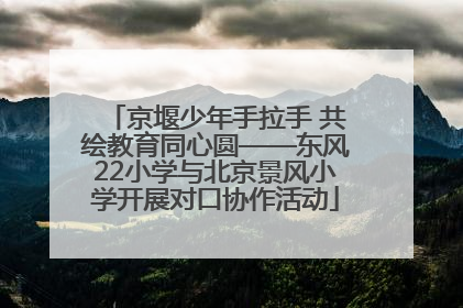 京堰少年手拉手 共绘教育同心圆——东风22小学与北京景风小学开展对口协作活动